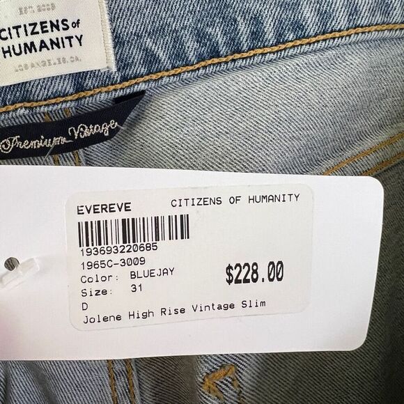 NWT Citizens of Humanity Jolene Womens 31 Bluejay High Rise Straight Distressed - Picture 8 of 16